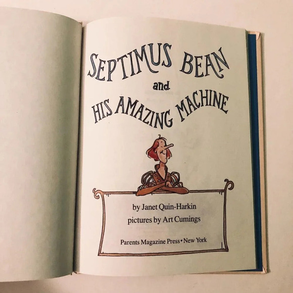 Vtg 1979 Septimus Bean His Amazing Machine Janet Quin Harkin Book - Picture 7 of 15